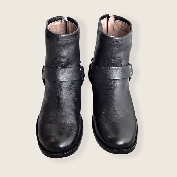 Frye Phillip Harness Short Leather Cute Ankle Boot - Picture 7 of 15